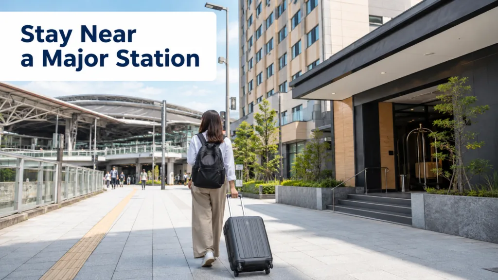 Choosing a hotel near a major train station in Japan