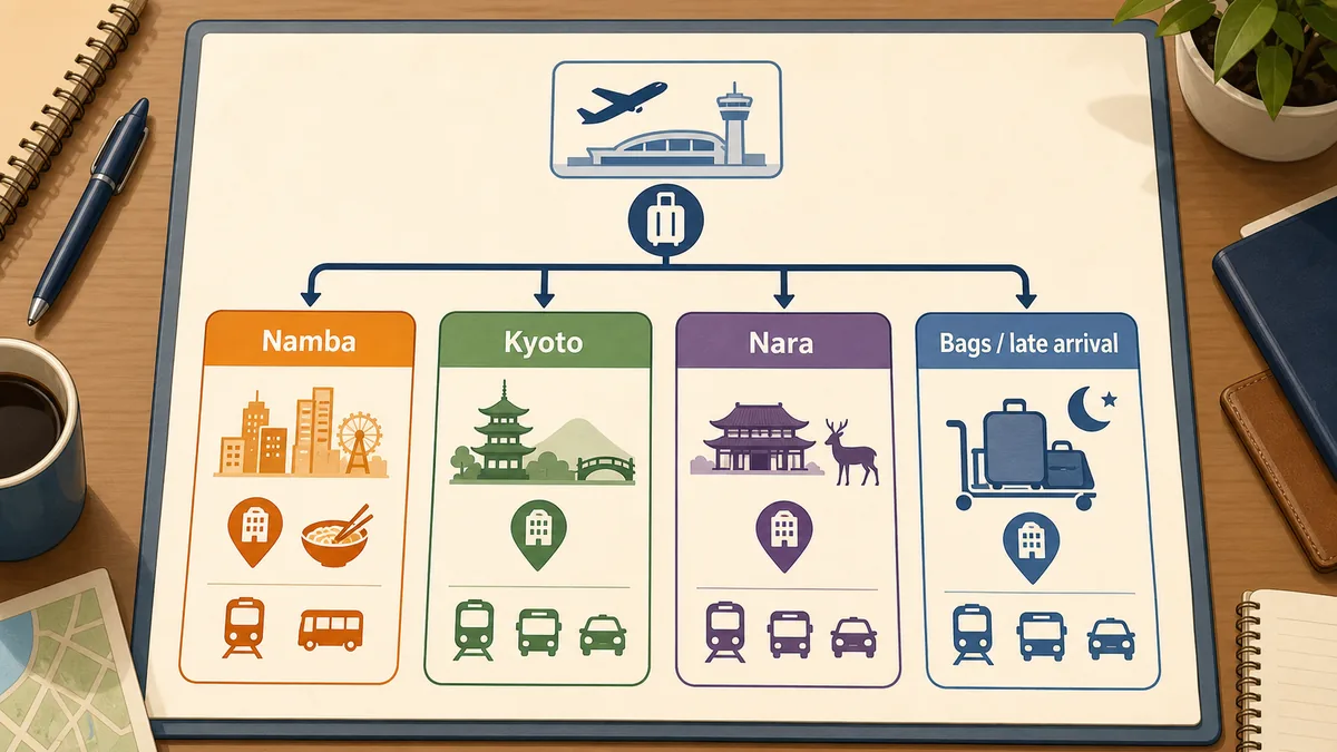 Choosing between train, bus, and private transfer from Kansai Airport for Osaka Kyoto and Nara