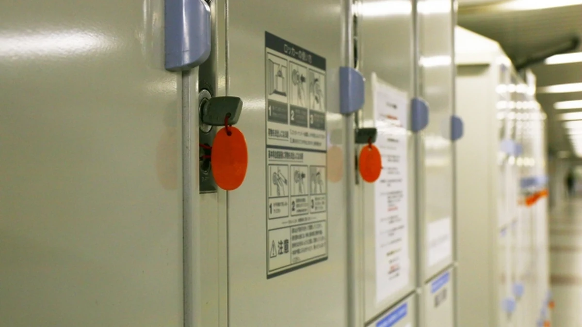Coin lockers near the ticket gates at Namba Station for hands-free first-day sightseeing in Osaka
