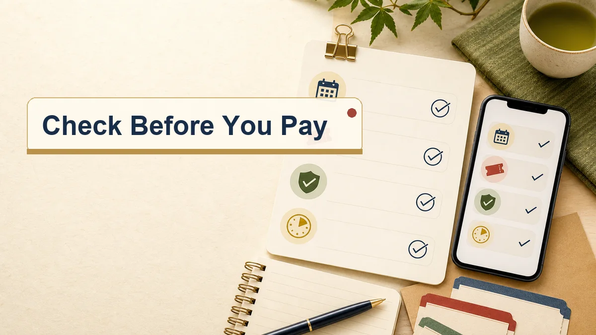 USJ booking checklist concept with date admission details and timed entry checks before payment